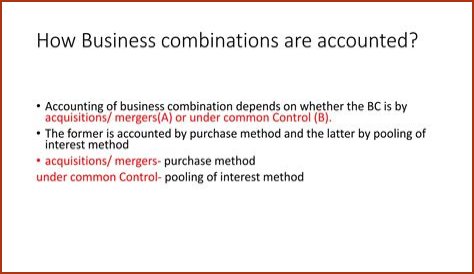 By pooling of interest method?